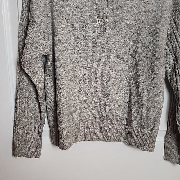 Heartloom Gray Heather 3 Button Collared Sweater - Picture 3 of 7